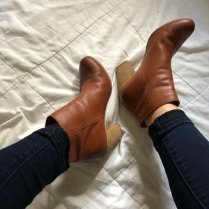 Leather ankle booties